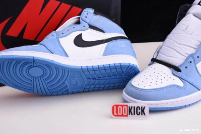 BLUE UNIVERSITY AIR 555088-134 WHITE BLACK HIGH RETRO 1 JORDAN 0801